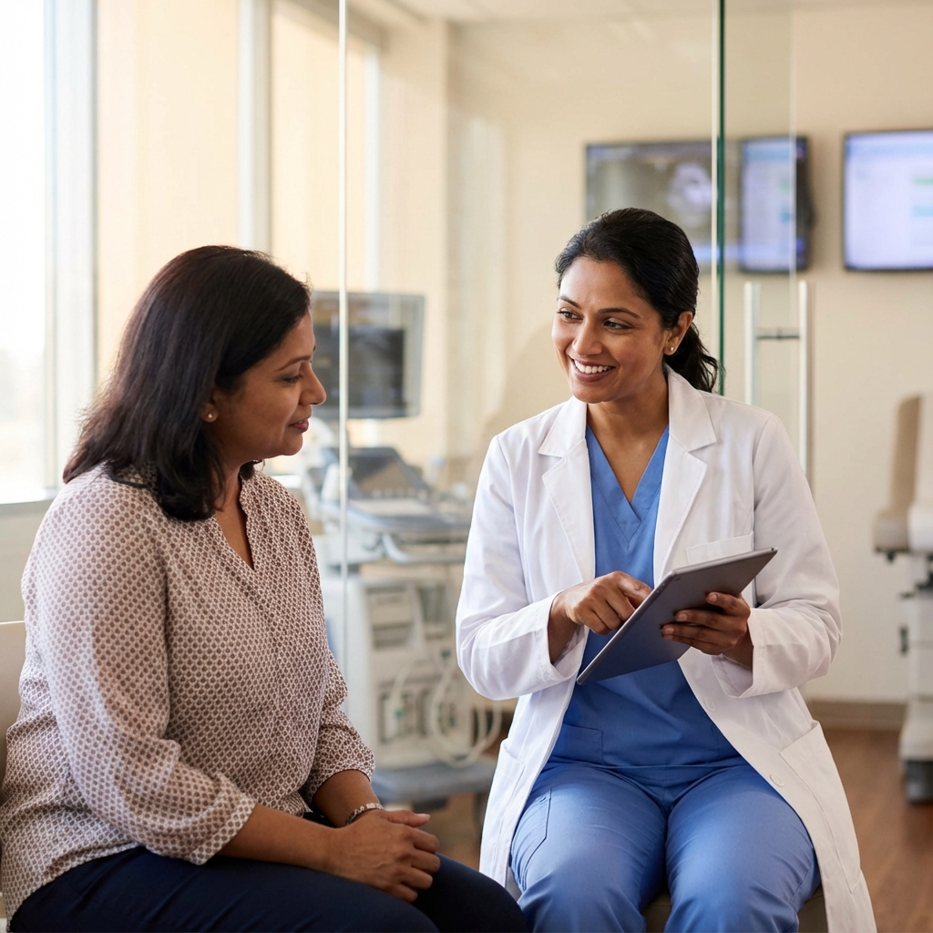 Doctor consulting with patient at Atulaya Healthcare